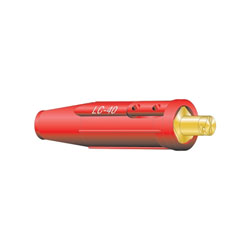 Lenco Cable Connector, Single Oval thru Point Screw Connection, Male, 1/0 thru 2/0 Capacity, Red