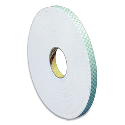 3M 4016 Double Coated Urethane Foam Tape, 0.38 in x 36 yds, White