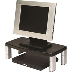3M Extra-Wide Adjustable Monitor Stand, 20 in x 12 in x 1 in to 5.78 in, Silver/Black, Supports 40 lbs