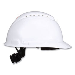 3M SecureFit H-Series Hard Hats, H-700 Front-Brim Cap with UV Indicator, 4-Point Pressure Diffusion Ratchet Suspension, White