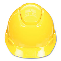 3M SecureFit H-Series Hard Hats, H-700 Vented Cap with UV Indicator, 4-Point Pressure Diffusion Ratchet Suspension, Yellow
