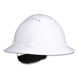 3M SecureFit H-Series Hard Hats, H-800 Vented Hat with UV Indicator, 4-Point Pressure Diffusion Ratchet Suspension, White