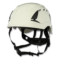 3M SecureFit X5000 Series Safety Helmet, Vented, 6-Point Pressure Diffusion Ratchet Suspension, White