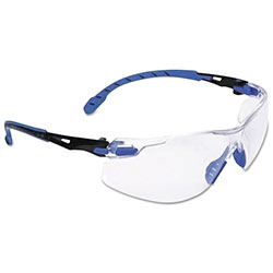 3M Solus™ 1000 Series Protective Eyewear, Clear Lens, Polycarbonate, Anti-Fog, Anti-Scratch, Blue/Black Frame