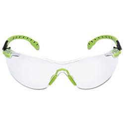 3M Solus™ 1000 Series Protective Eyewear, Clear Lens, Polycarbonate, Anti-Fog, Anti-Scratch, Green/Black Frame