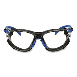 3M Solus 1000 Series Safety Glasses, Black/Blue Plastic Frame, Clear Polycarbonate Lens