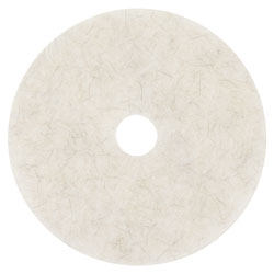 3M Ultra High-Speed Natural Blend Floor Burnishing Pads 3300, 24 in Diameter, White, 5/Carton