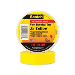 3M Vinyl Electrical Color Coding Tape 35, 3/4 in x 66 ft, Yellow