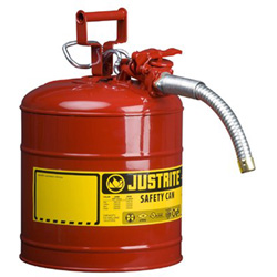 Justrite AccuFlow Safety Can, Type II, 5gal, Red, 1 in Hose