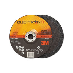 3M Cubitron II Depressed Center Grinding Wheel, 5 in, 1/4 in Thick, 7/8 in, 5/8 in -11 Arbor, 36 Grit