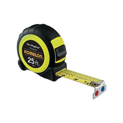 Komelon Usa Neo MagGrip™ Magnetic Tape, 1 in x 25 ft, Inch/Feet, Yellow/Black