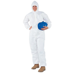 KleenGuard™ A30 Elastic Back and Cuff Hooded Coveralls, Large, White, 25/Carton