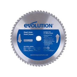 Evolution TCT Metal-Cutting Blade, 12 in, 1 in Arbor, 1600 rpm, 60 Teeth