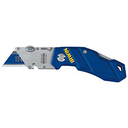 Irwin Folding Knife, 5 3/4in, Stainless Steel/Aluminum, Blue