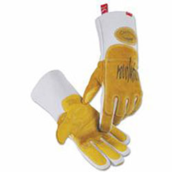 Caiman Revolution Welding Gloves, Goat Grain Leather, Large, White/Brown