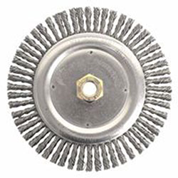 Weiler Dually™ Stringer Bead Wheel, 7 in D x 3/16 in W, .02 in Carbon Steel, 9,000 rpm