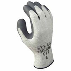 Showa Atlas Therma-Fit 451 Latex Coated Gloves, Light Gray/Dark Gray, Large