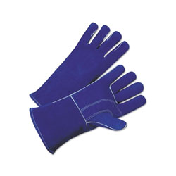 Best Welds 7344 Leather Welding Gloves, Leather, Large, Blue, 4 in Gauntlet, Cotton Lining