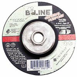 Bee Line Abrasives Depressed Center Grinding Wheel, 4 1/2in Dia, 1/4in Thick, 5/8-11in Arbor, 24 Grit
