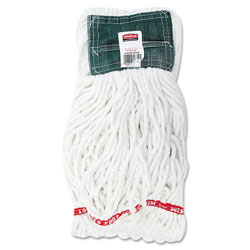Rubbermaid Web Foot Shrinkless Looped-End Wet Mop Head, Cotton/Synthetic, Medium, White, 6/Carton (A25206WH)