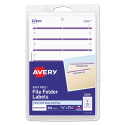 Avery Printable 4" x 6" - Permanent File Folder Labels, 0.69 x 3.44, White, 7/Sheet, 36 Sheets/Pack (AVE05204)