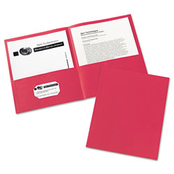 Avery Two-Pocket Folder, 40-Sheet Capacity, Red, 25/Box (AVE47989)