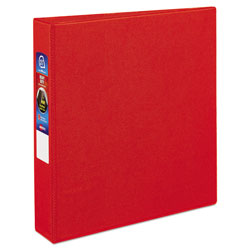 Avery Heavy-Duty Non-View Binder with DuraHinge and One Touch EZD Rings, 3 Rings, 1.5" Capacity, 11 x 8.5, Red (AVE79585)