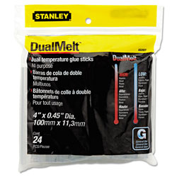 Stanley Bostitch Dual Temperature Glue Sticks, 0.45" x 4", Dries Clear, 24/Pack (BOSGS20DT)