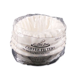 CoffeePro Basket Filters for Drip Coffeemakers, 10 to 12-Cups, White, 200 Filters/Pack