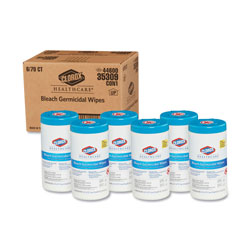 Clorox Bleach Germicidal Wipes, 6 3/4 x 9, Unscented, 70/Canister (CLO35309)