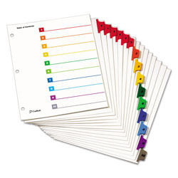 Cardinal OneStep Printable Table of Contents and Dividers, 10-Tab, 1 to 10, 11 x 8.5, White, 6 Sets (CRD61028)