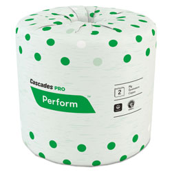 Cascades Perform Standard Bathroom Tissue, Septic Safe, 2-Ply, White, 4 x 3 1/2, 336 Sheets/Roll, 48 Rolls/Carton (CSDB340)