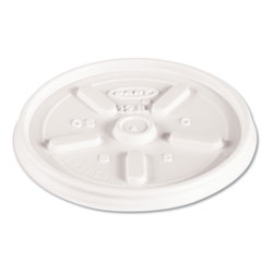 Dart Plastic Lids for Foam Cups, Bowls and Containers, Vented, Fits 6-14 oz, White, 1,000/Carton (DAR12JL)
