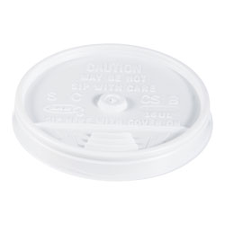 Dart Plastic Lids, for 16oz Hot/Cold Foam Cups, Sip-Thru Lid, White, 1000/Carton (DAR16UL)