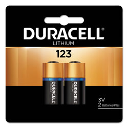 Duracell Specialty High-Power Lithium Battery, 123, 3V, 2/Pack (DURDL123AB2BPK)