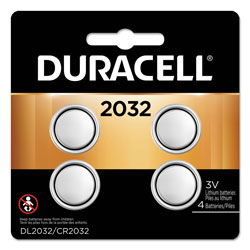 Duracell Lithium Coin Battery, 2032, 4/Pack (DURDL2032B4PK)