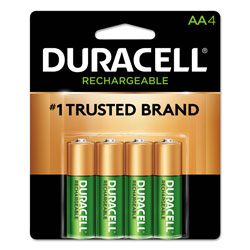 Duracell Rechargeable StayCharged NiMH Batteries, AA, 4/Pack (DURNLAA4BCD)
