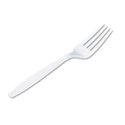 Dixie Plastic Cutlery, Heavyweight Forks, White, 1,000/Carton (DXEFH217)