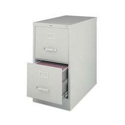 Lorell 2-Drawer Vertical File, with Lock, 15" x 26-1/2" x 28-3/8", Putty