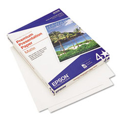 Epson Heavyweight Matte White Inkjet Paper, 97 Brightness, 45lb, Letter, 100 Sheets