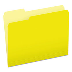 Pendaflex Colored File Folders, 1/3-Cut Tabs, Letter Size, Yellowith Light Yellow, 100/Box (ESS15213YEL)