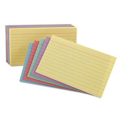 Oxford Ruled Index Cards, 4 x 6, Blue/Violet/Canary/Green/Cherry, 100/Pack (ESS34610)