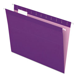 Pendaflex Colored Reinforced Hanging Folders, Letter Size, 1/5-Cut Tab, Violet, 25/Box (ESS415215VIO)