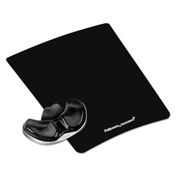 Fellowes Gel Gliding Palm Support w/Mouse Pad, Black (FEL9180701)