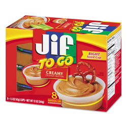 Jif To Go Spreads, Creamy Peanut Butter, 1.5 oz Cup, 8/Box (FOL24136)