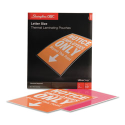 GBC® UltraClear Thermal Laminating Pouches, 3 mil, 9" x 11.5", Gloss Clear, 50/Box (GBC3745690)