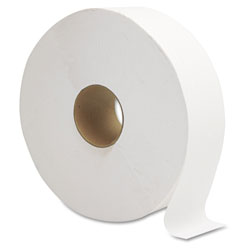 GEN JRT Jumbo Bath Tissue, Septic Safe, 1-Ply, White, 10" dia, 6 Rolls/Carton (GEN1512)