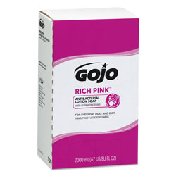 Gojo RICH PINK Antibacterial Lotion Soap Refill, 2000mL, Pink, 4/Carton (GOJ7220)
