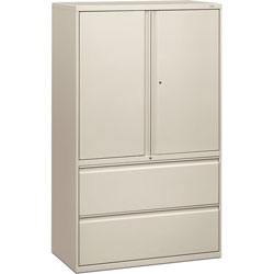 Hon 800-Series 2 Drawer Metal Lateral File Cabinet, 42" Wide, Gray (HON895LSQ)