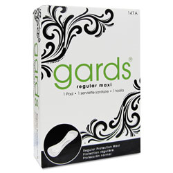 Guards® Gards Vended Sanitary Napkins #4, 250 Individually Boxed Napkins/Carton